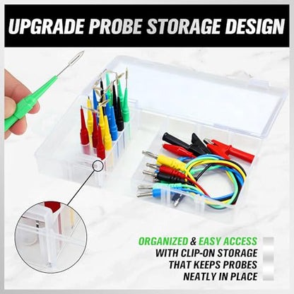 SWANLAKE 22-Piece Back Probe Kit, Multimeter Back Probe Pins with Test Leads and Alligator Clips, Automotive Electrical Circuit Diagnostic Tool Set for Car Repair - color: 22PCS Milti-color