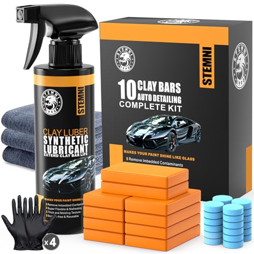 10 Pack Car Clay Bar Kit, Premium Grade Clay Bars Auto Detailing, Clay Luber Synthetic Lubricant, Car Wash Detailing Cleaning Kit for Car, SUV, RV, Truck - color: Orange