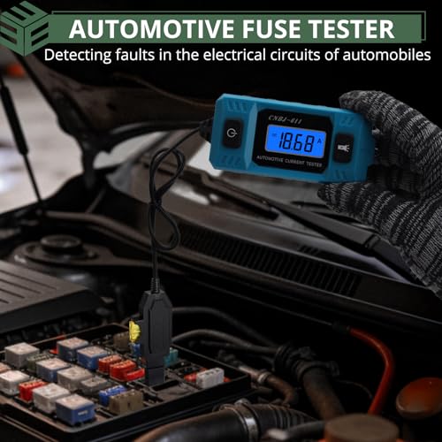 EYPINS 20A 48V Car Fuse Current Tester - High Precision Automotive Circuit Fault Probe Testers,Car Relay Fuse Blade Checker with Battery, DC Detect Pen,Backlit Display & Front Light