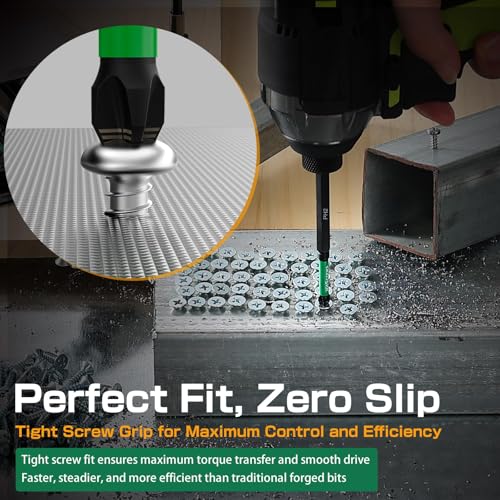 13 Pcs Mixed PH1, PH2, PH3 Magnetic Screwdriver Bits Set – New Anti-Slip Laser Etched Grips, Impact Resistant S2 Steel Phillips Bit Set, Includes Screwdriver Magnetizer and Magnetic Bit Holder - size: 13Pcs, style: MIX