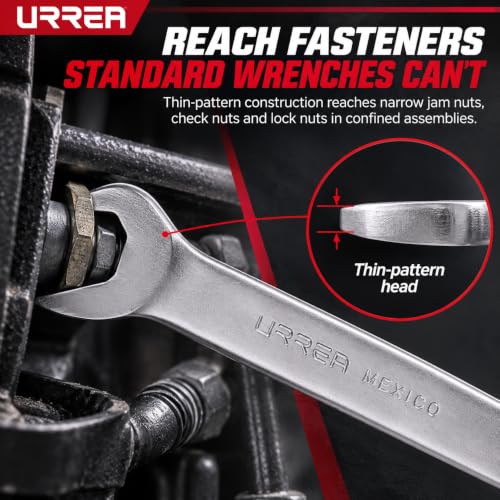 URREA 1-1/8 in Service Wrench, Thin Pattern Mechanics Wrench - color: Single Wrench, size: 1-1/8"