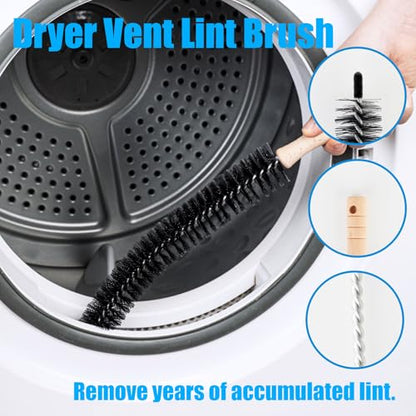 Washing Machine Cleaning Brush,Dryer Vent Cleaner Kit,Crevice Brush for Bathroom, Shower & Kitchen - Scrub Brushes with Long Handle,Household Cleaning Tools Tile, Bathtub, Sink, Grout Cleaning Brushes