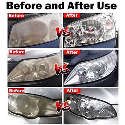 Car Headlight Restoration Kit, Auto Headlight Lens Polish Repair Kit Atomizing Cup Headlight Vapor Renovation Tool with 200ml Liquid for Repair of Scratch,Yellowed, Haze, Oxidized, Cracked Headlights - size: L