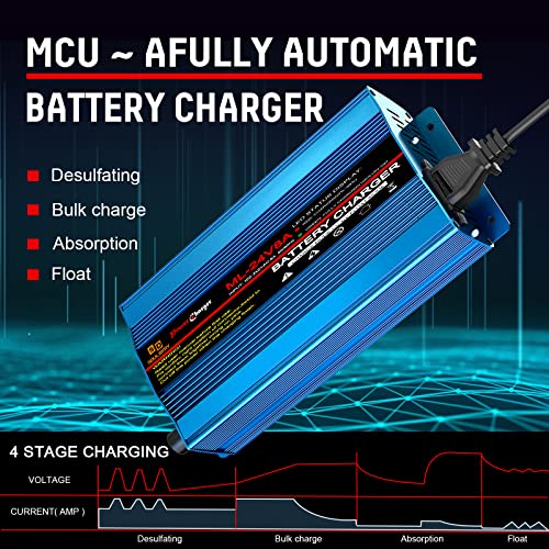 24V 8Amp Battery Charger, Automatic Smart Lead-Acid Battery Trickle Charger Maintainer with XLR Connector for Wheelchair, Sealed AGM Battery,Car Boat,Lawn Mower