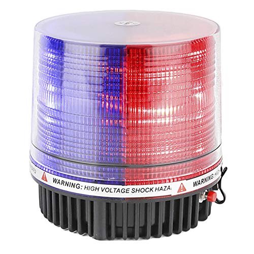 LED Wireless Rotating Beacon Battery Strobe Warning Light Red Blue | Hazard Flash Emergency Safety Roof Top Lights Magnetic Base Mount and Rechargeable Portable For Plow Tractor UTV Golf Cart - color: Red/Blue