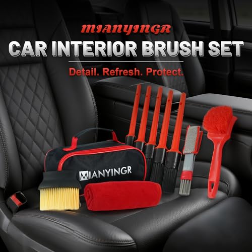 10Pcs Interior Detailing Brush Set | Car Vent & Dashboard Cleaner Kit, Microfiber Towel, Storage Bag - size: 10PCS