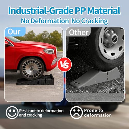 Portable Plastic Car Ramps - 6600Lbs Capacity Non-Slip Low Profile Car Ramps for Oil Changes,Vehicle Ramps for Tire Replacement & Chassis Maintenance-SUV/Pickup/Sedan,2-Pack.