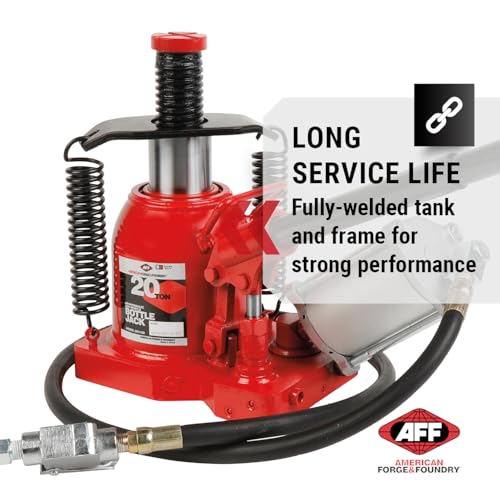AFF 20 Ton Bottle Jack - Manual & Air Assist Hydraulic Jack for Lifting Heavy Trucks & Equipment - Super Duty - size: 20 Ton Capacity, style: Low Profile