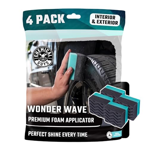 Chemical Guys Wonder Wave Durafoam Contoured Large Tire Shine & Dressing Applicator, 4 Pack - size: 4 Pack