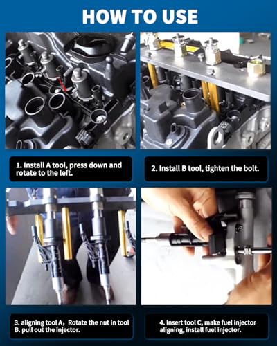 DPTOOL Fuel Injector Puller Removal Install Tool Kit Compatible with BMW B36 B38 B48 B58 Engines - Steel Material - Injector Tool Replace 2358417 2358022 83302358417 83300490507 - size: for B36 B38 B48 B58