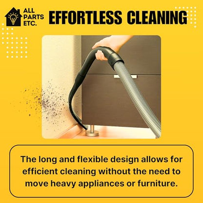 1.25" Flexible Flat Vacuum Crevice Tool/Under Side Refridgerators - 1.5" & 1.37" - 24" Long Hose Adaptor 2.5" to 1.25” Fits Wet Dry Vacuums - Shop Vac, Rigid, Workshop, Vac Master
