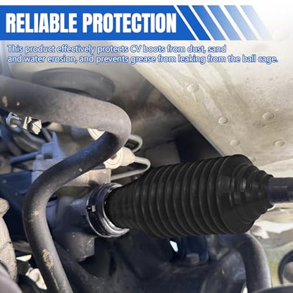 13PCS CV Axle Boot Repair Kit, 2PCS CV Boot with 4 Stainless Steel Clamps & 6 Cable Ties & Ball-Cage Pliers, Waterproof Dustproof CVs Joint Boots Kit, Universal Car Accessories (Black) - color: Black