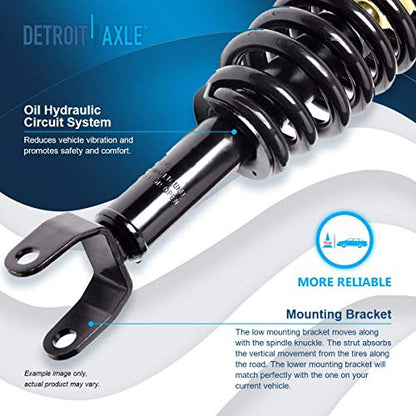 Detroit Axle Replacement for 2005-2009 Dodge Dakota Mitsubishi Raider 2WD/RWD Front Quick Install Struts w/Coil Spring Assembly + Sway Bar Links - 4pc - size: 4QS2200321/Sway Kit
