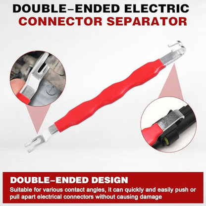 Electrical Disconnect Pliers Set 4 Pcs, Automotive Connector Separator & Terminal Removal Tool for Fuel Injector, Ignition Coil, Straight & 60° Angled Jaw, Double-Ended Pin Extractor - style: 4 Pcs Set