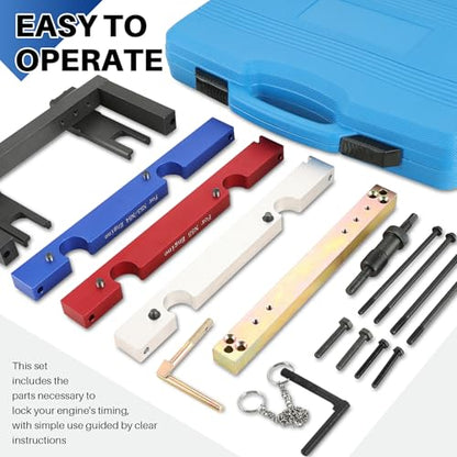 DASBET Engine Camshaft Timing Locking Master Tool Set, Crankshaft Flywheel Alignment Tool Kit Compatible with BMW Vehicles with 2.5L & 3.0L N51 N52 N53 N54 N55
