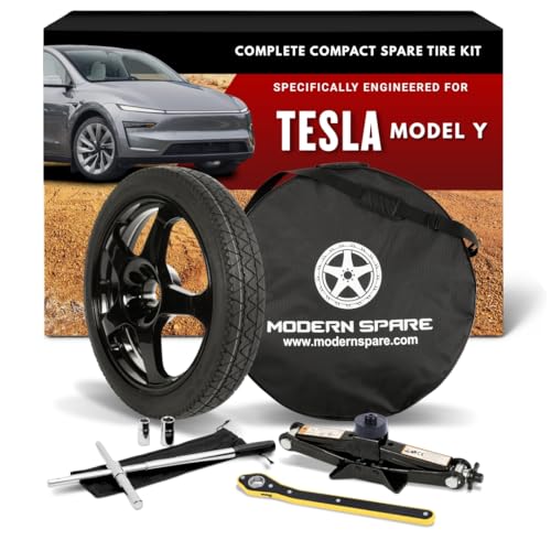 Modern Spare - Fits 2020-2026 Tesla Model Y - Complete Compact Spare Tire Kit With Carrying Case