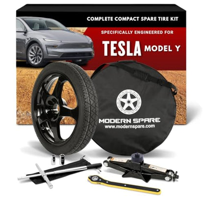 Modern Spare - Fits 2020-2026 Tesla Model Y - Complete Compact Spare Tire Kit With Carrying Case