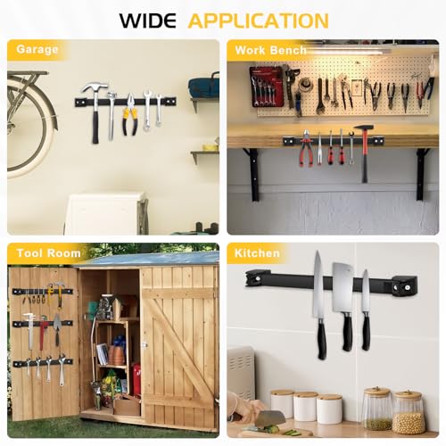 DGSL Magnetic Tool Holder Strip 4 Pack, 12 In Heavy Duty Tool Organizer Magnetic Strip, Tool Magnet Bar For Garage Tool Organization - size: 12 In x 4