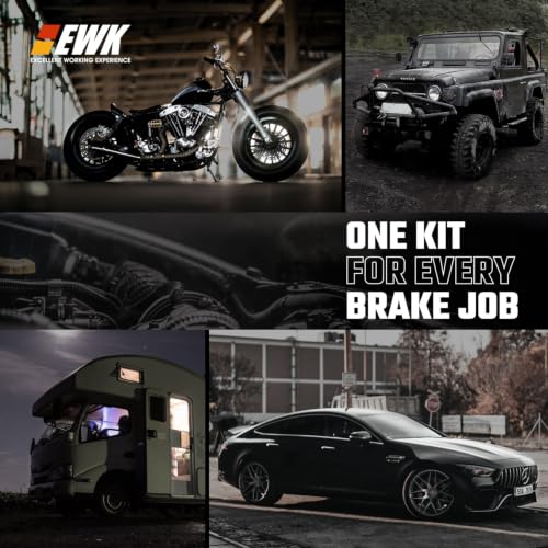 EWK 23 Pcs Pneumatic Brake Bleeder Kit, 2L Vacuum Pump & 1L Refilling Bottle | One-Person Brake Fluid Flush System for Cars, Motorcycles, Trucks & ABS Systems