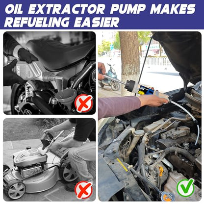 ExtreSpo 500CC Fluid Extractor, Fluid Syringe Pump, Oil Extractor for Cars Ships Engines Lawn Mowers Fluid Extraction and Filling, with 2 Transparent Hose