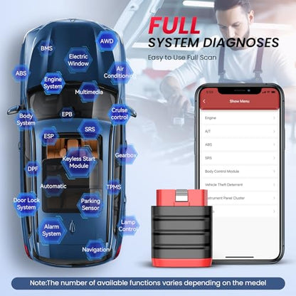 THINKCAR Thinkdiag Mini Bluetooth OBD2 Scanner Diagnostic Tool, OE Full-System Car Scanner for iOS & Android, Check Engine Light Fault Code Reader Scan Tool for Vehicles