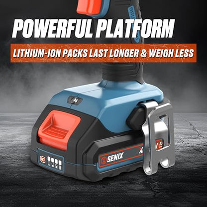 SENIX X2 20 Volt Max* Cordless 1/2-Inch Hammer Drill Driver with Brushless Motor, Power Tool Kit Includes Storage Bag, 2.0 Ah Battery,Charger,Safety Glasses (PDHX2-M2) - style: Hammer Drill Driver