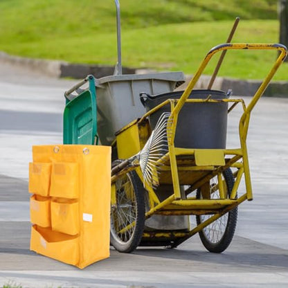 Replacement Janitorial Bags Rolling Cleaning Bag Strong Canvas Cleaning Cloth - color: Yellow