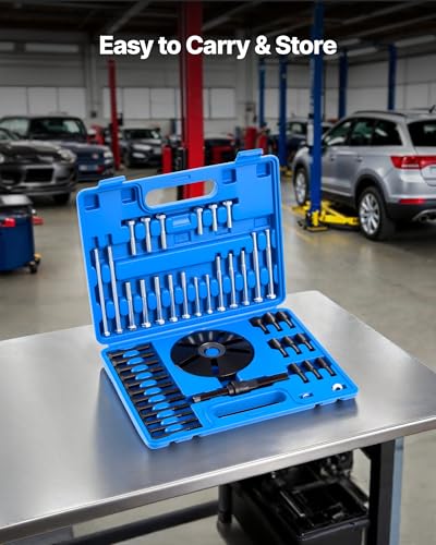 VEVOR Harmonic Balancer Puller Removal & Install Tool Kit, All-Steel Harmonic Balancer Installer Set Tool Kit for Removing and Installing of Balancers, Flywheels, Crankshaft Pulleys, Steering Wheels - color: harmonic balancer puller installer set