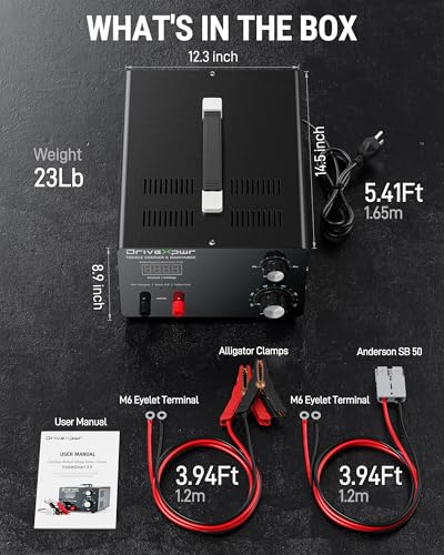 Adjustable Battery Charger 12V 24V 36V 48V 60V 72V,16A Automatic Battery Maintainer,Battery Desulfator Maintainer for Lead-Acid LiFePO4 Lithium,Suit Automotive Golf Cart Truck Lawn Mower(X40)