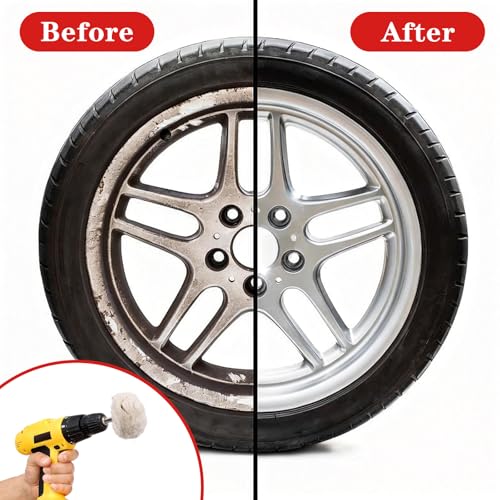Tnisesm 10-Piece Buffing Wheel Kit for Drill with 3 Polishing Compound Bars & Protective Gloves, Multi-Shape Polishing Pad Set for Metal, Aluminum, Stainless Steel, Wood, Plastic, Ceramic