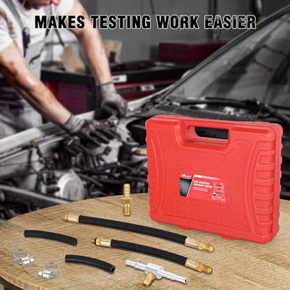Nilight Fuel Pressure Gauge Tester Kit, 0-100 PSI Fuel Injection Pump Pressure Gauge Petrol Engine Diagnostic Tester for Car Truck Motorcycle SUV ATV RV, 9PCS - color: Basic B