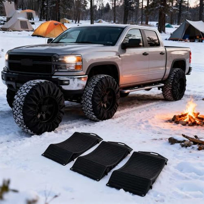 4-Pack Tire Saver Ramps with Anti-Slip Interlocking Pads – Car Wheel Chocks for Tire Flat Spot Prevention, Long-Term Storage Ramp for Cars, RVs, and Trailers – 80,000 lbs Load Capacity