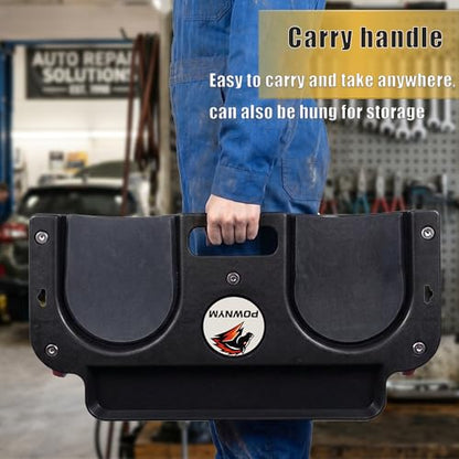 Rolling Knee Creeper/Pads with Swivel Castors, Tool Tray, High-Impact Frame | Built-in Tool Tray; Cushioned Pads; ABS Frame; Applications(Auto Shop/Workshop/Flooring/Painting/Landscaping)