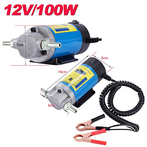 AIGMISON 12V 100W Engine Oil Pump, Electric Oil Change Extractor Pump，Electric Fluid Transfer Pump for Engine Oil, Equipped With 3 Pipes-Low Noise - color: 100W