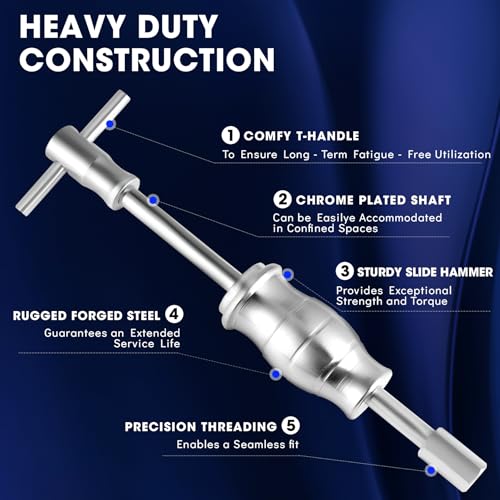 KOOPOOL 16-Piece Blind Hole Collet Bearing Race & Seal Puller Extractor Kit: Slide Hammer Pilot Insert for Effortless Inner Internal Bearing Removal Tool Set (Blue) - color: Blue