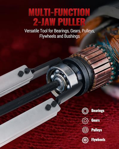 Reywoo Gear Puller Set, Adjustable 2 Jaw Bearing Puller, Pulley Puller, Flywheel Puller Kit with Extendable Arms and Reversible Jaws for Removing Bearings, Gears, Pulleys and Flywheels - size: Max External 5.1"&5.0"&4.7"