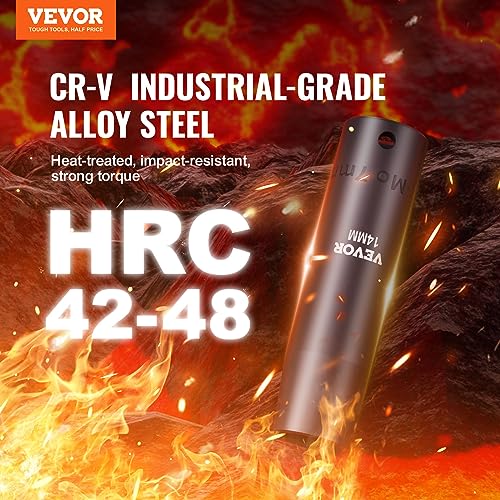 VEVOR Impact Socket Set 3/8" Drive, 48-Piece Standard SAE (5/16 to 3/4 inch) & Metric (8 to 22 mm) Size, Deep & Shallow, 6 Point, CR-V, Extension Bar, Universal Joint, 1/2" F to 3/8" M Reducer - style: 3/8" 48PCS