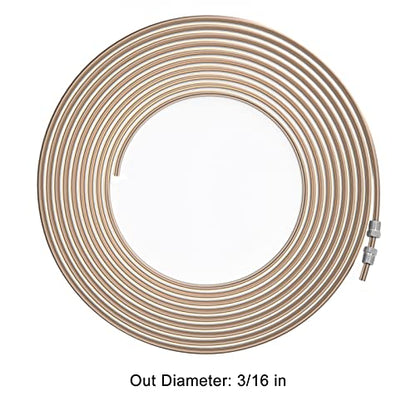 MuHize 3/16" Brake Line 25Ft - Copper Nickel Non-Magnetic Brake Tubing with 16 Braking Fittings, Fit Chevy Silverado/Jeep Wrangler - color: Copper-nickle