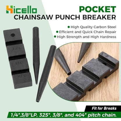 3PCS Pocket Chainsaw Breaker Chain Saw Repairing Mending Tool Set with 10 Sets 0.325'' Chainsaw Chain Joiner Link Repair Preset Straps Joining 325 058 Chain Chainsaw Breaker Joiner Mending Kit