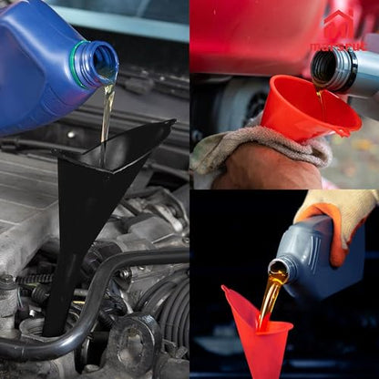 2pcs Long Skinny Neck Oil Funnel for Automotive Transmission Fluid, Multi-Function for Change Car Motorcycle Engine Kerosene Diesel Fuel Lubricant Water Liquids Filling, Thin Nose, Spill Free