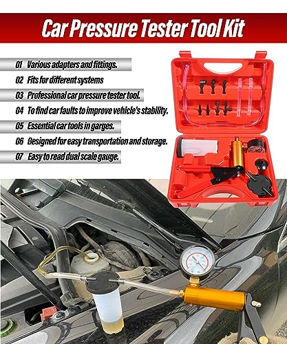 ESEWALAS Brake Bleeder Kit,Brake Bleeder Vacuum Pump Kit with Adapters,Car Accessories 2 in 1 Brake Fluid Bleeder Kit Hand held Vacuum Pump Test Set,Car Brake Clutch Bleeder Tool