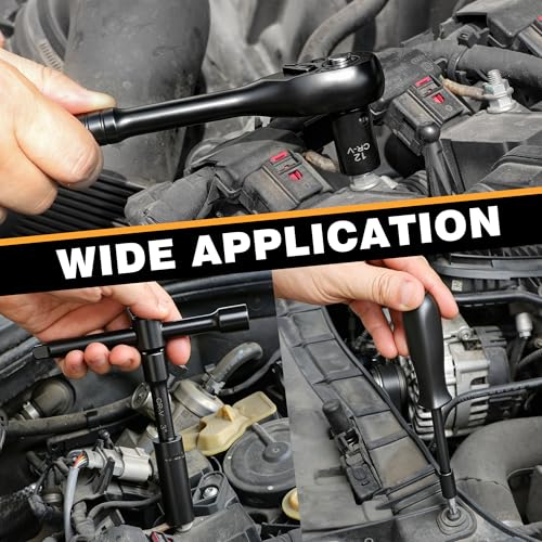 110-Piece Metric 3/8" Drive Impact Socket Set and SAE CR-V Sockets | with Ratchet Handle, Extension Bars, and Carrying Case