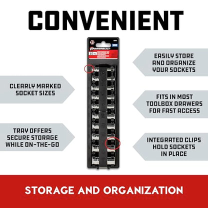 Powerbuilt 10 Piece 1/4 Inch Drive SAE 6 Point Deep Socket Set, Z-Drive Grips, Chrome Vanadium Steel, Meets ANSI Standards - 640499 - size: SAE (Pack of 1), style: 1/4" Drive
