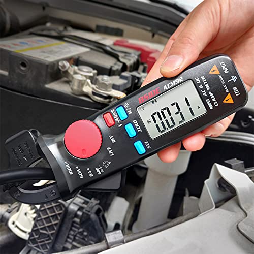 DC Current Clamp Meter 6000 Counts Auto-Ranging Digital Ammeter Amp Ohm Hz Live Check V-Alert Voltage Tester with Back Clip - color: ACM92