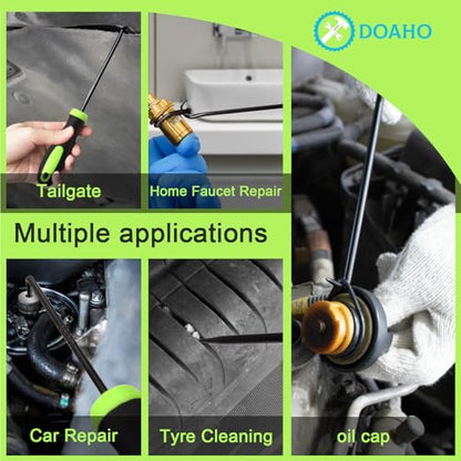 Doaho 12PCS Automotive Hook and Pick Tool Set,Long & Mini Precision Puller Remover Tool Kit for Auto O-Ring,Seal & Gasket Removal,Mechanic Professional Tools,Car Repair Essentials - color: Green-12 Pcs Hook and Pick Tool Set