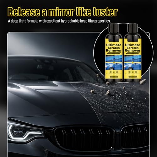 Scratch Remover for Vehicles, Car Scratch Remover Kit with Sponge, Upgrade Car Scratchs Remover for Deep Scratches in 60 Seconds, Quick Fix Removal Paste for Repair Scratche and Restore Shine (2pcs)