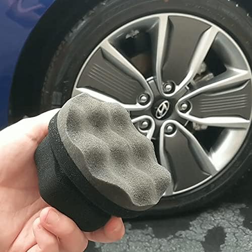 IPELY 6 Pack Large Tire Shine Applicator Pad, Durable and Reusable Hex-Grip Tire Dressing Applicator Pad for Applying Tire Shine - size: Applicator-6Pack