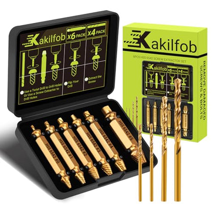 Damaged Screw Extractor Set, 10Pcs Easy Out Bolt Extractor Set, Drill Bit Stripped Screw Remover Tools for Damaged, Broken, Rusted, Small Screws, Bolts, Nuts - size: 10 Pieces