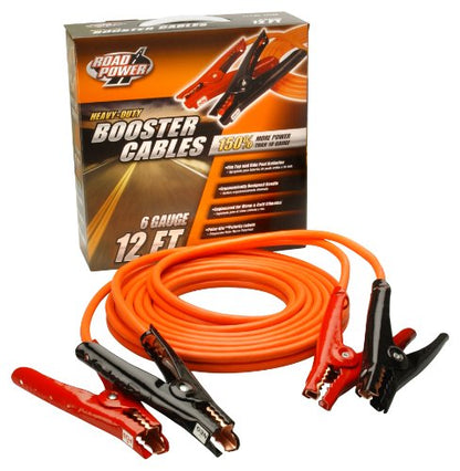 Road Power 12-Feet Heavy-Duty Booster Cables; 6-Gauge; 85650103 - size: 12-Feet