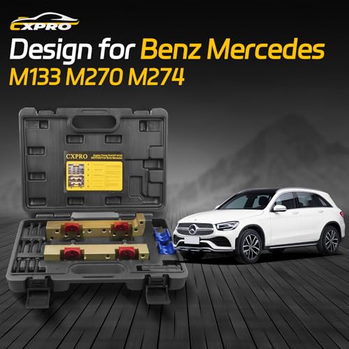 15Pcs Camshaft Locking Alignment Timing Tool, Compatible with Mercedes Benz M133 M270 M274, Engine Timing Tool Kit with Carrying Case & Gloves
